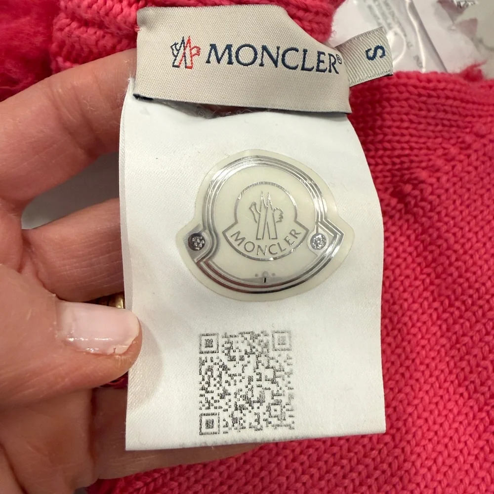 Moncler Pink Faux Fur Mittens